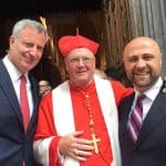 Robert Stearns with NYC Mayor Bill DeBlasio, and Cardinal Timothy Dolan